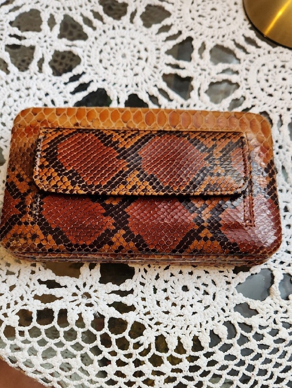 Large Snakeskin Pattern Wallet - Picture 2 of 6